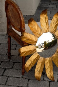 Round Metal <b>Mirror</b> With Leaf Design Bohemian Wall Decor Amazingly <b>Crafted</b> By KHOOSI OVERSEAS - Product Image 3