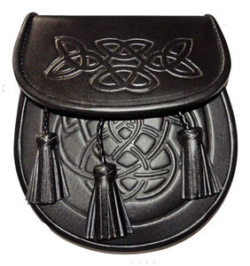 Cinturones Sporran Escoceses Negros Hechos a Medida con Cuero Genuino 100% Repujado, Venta al Por Mayor - Product Image 5