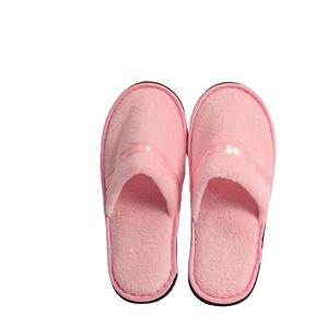 Pantoufles d'hôtel en tissu éponge de qualité supérieure, semelle EVA, logo personnalisé OEM, pantoufles jetables en tissu éponge pour spa, respirantes - Product Image 1