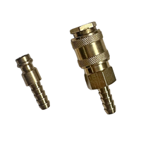 Raccord pneumatique rapide en laiton de type mini européen, compatible OEM et interchangeable avec le type Rectus 21 nickelé