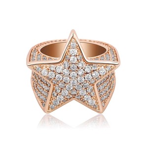 Premium Quality Star Shape Cocktail <b>Ring</b> with Rose Gold Plated Cubic Zirconia for <b>Men</b> Women Daily Wear Party Wear Jewelry Use - Product Image 3