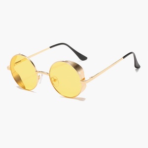 RTS Round Designs Steam Punk Metal UV Protection Sunglasses with <b>Spring</b> <b>Hinges</b> Men Women Full Rim Sun Glasses 2026 Trending - Product Image 1
