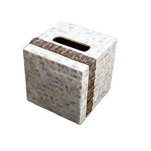 White Finished Metal Base With Wooden Lid Tissue Box & Holder For Home Hotel & Restaurants <b>table</b> Organiser - Product Image 6