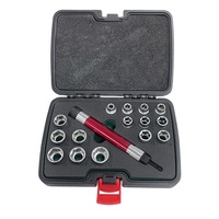 Jeu de 16 douilles à cliquet manuelles de 1/4 po pour écrous profonds avec mallette de transport moulée sous pression