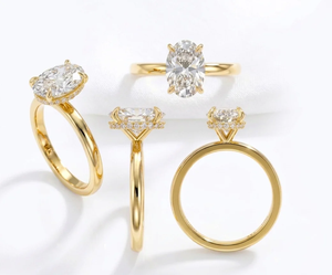 14k Yellow Gold 2ct F VS1 Marquise Cut Lab Diamond Tension <b>Set</b> Rhodium Plated IGI Certified Cocktail <b>Ring</b> for <b>Women</b> - Product Image 1