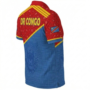 เสื้อเชิ้ตแขนสั้นสีแดงน้ำเงินสำหรับผู้ชาย Dr. Congo Les Leopards พิมพ์ลายดิจิตอลด้านหน้า ดีไซน์สปอร์ต ระบายอากาศได้ดี ผ้าถักเนื้อบรอดคลอธ - Product Image 6