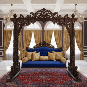 Ensemble de balançoires Jhula en teck moderne de couleur personnalisée de qualité supérieure pour une utilisation à la maison et en extérieur, taille et design personnalisables - Product Image 2