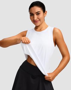 Camiseta sin mangas personalizada para mujer, de algodón suave, básica, ajustada, elástica, informal de verano, estilo racerback, para entrenamiento, yoga, gimnasio - Product Image 1