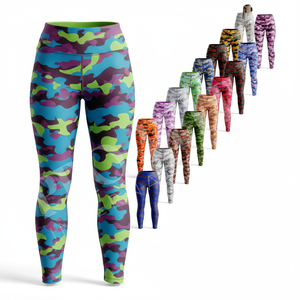 100% High Quality Polyester Stretchy Workout Training Yoga Leggings Camouflage High Waist <b>Tummy</b> <b>Control</b> Weightlifting Tight Pant - Product Image 1