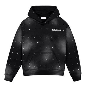 เสื้อฮู้ดผ้าฟลีซคอตตอน 100% สุดฮิตสำหรับใส่ลำลองในฤดูหนาว ดีไซน์ประดับคริสตัลสะดุดตา - Product Image 1