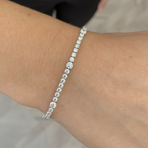 3.7 Carat Lab Grown Diamond Tennis <b>Bracelet</b> Women's F Color/VS Clarity Classic Elegant Station Style Diamond <b>Bracelets</b> <b>Bangles</b> - Product Image 3