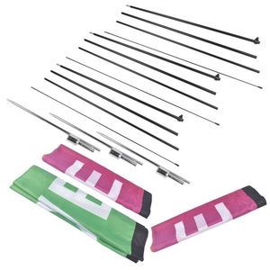 Kit di 3 Pali per Bandiere Pubblicitarie con Bandiere a Piuma e 3 Picchetti da Terra per Pubblicità Commerciale - Product Image 4
