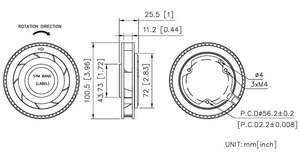 พัดลมเป่าแรงเหวี่ยง12V DCF10025-TK 100*25mm, พัดลมเครื่องฟอกอากาศ - Product Image 5