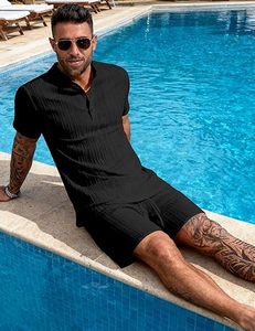 Conjunto de Camiseta y Pantalones Cortos de Invierno para Hombre, 100% Algodón, Transpirable, Peso Medio, con Pedrería, Estilo Casual - Product Image 5