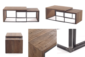 Agera Solid Wood Modern Eco-Friendly Durable Coffee <b>Table</b> Set 2 <b>Nesting</b> <b>Tables</b> Natural Finish for Villa Resort Residential - Product Image 6