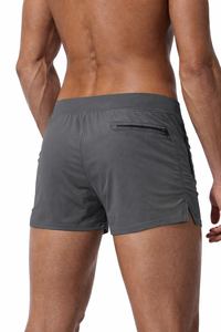 Pantalones Cortos Deportivos para Hombre, Corte Ajustado, para Gimnasio y Running, de Poliéster Elástico, con Cordón, Bolsillos con Cremallera, Suministro al por Mayor - Product Image 3