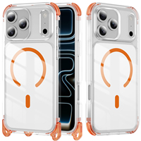 Funda Magnética Transparente para iPhone 16 15 14 13 - Carcasa de PC Transparente a Prueba de Golpes de 360°