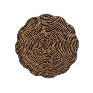 Formal Event Rattan <b>Table</b> <b>Mat</b> Hand-Made <b>Round</b> Placemat for Banquet <b>Table</b> Setting Professional Rental Decor - Product Image 2