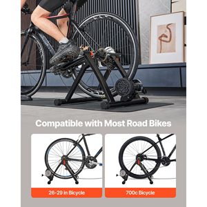 Vélo d'entraînement magnétique pliable compatible avec roues 26, 29, 700C, 6 niveaux de résistance, support pour vélo d'appartement, accessoire de vélo stationnaire - Product Image 4