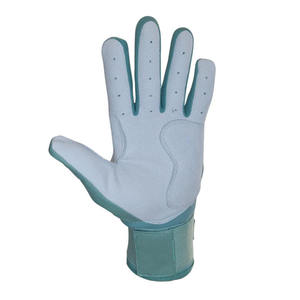 Mint Green Leather Baseball Batting Gloves Breathable Perforated Palm <b>Grip</b> <b>Control</b> Adjustable Wrist Support Custom Training - Product Image 4