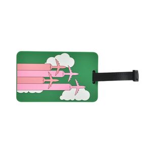   Étiquette de bagage rose et verte pour femme, avec motif avion, durable, pour valise de voyage et vacances - Product Image 1
