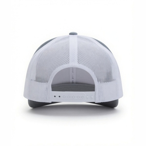 Custom 6-Panel Trucker Hat – Premium Heather Grey and White Mesh <b>Snapback</b> <b>Cap</b> Wholesale OEM - Product Image 5