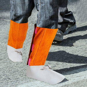 Protège-chaussures ignifuges et imperméables en cuir de vachette pleine fleur, robustes, pour la soudure, la sécurité industrielle et la lutte contre les incendies - Product Image 6