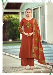 Salwar Kameez Casual para Mujer en Algodón Bombay con Trabajo de Hilo y Bordado a Mano para Todas las Temporadas - Product Image 4