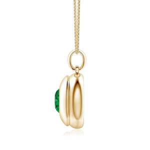 2026 Top Selling Fine Jewelry IGI Certified Pendant 14K Gold Round Cut 9MM 2.5C Green Emerald <b>Men</b>’s Medallion Pendant With Chain - Product Image 2