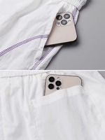 Veste coupe-vent unisexe blanche à capuche avec ensemble short, légère, résistante à l'eau, en polyester, pour l'été, vêtements de plein air, coupe ample