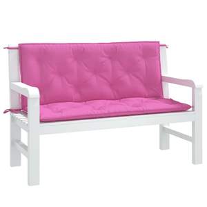 Ensemble de 2 coussins de banc de jardin en tissu 100% polyester rose - Product Image 3