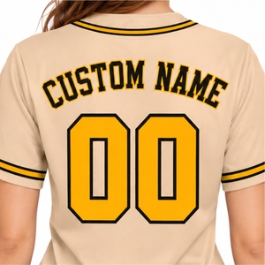 Camiseta Deportiva de Béisbol Personalizada para Mujer con Nombre y Número, Manga Corta, Cierre de Botones, Ropa Deportiva Atlética - Product Image 4