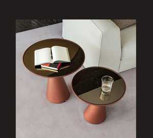 Mesa de Centro Redonda Moderna Más Vendida con Tapa de Vidrio Templado y Base de Metal para Sala de Estar, Diseño Decorativo - Product Image 2