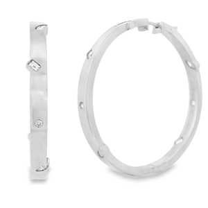 Wholesale Large Multi Cut Lab Grown Diamond <b>Hoop</b> <b>Earrings</b> 10K 14K 18K <b>Solid</b> Gold Flush Set Shiny Big Huggies Factory Price Bulk - Product Image 5