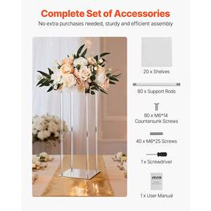 10 pièces, support de présentation floral en acrylique laminé de 19,69 pouces, support de fleurs de mariage, support de centre de table pour fête et anniversaire, décoration de la maison - Product Image 5