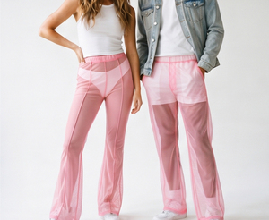 100% Polyester Sexy <b>Mesh</b> Flare <b>Pants</b> Streetwear See Through Flare <b>Pants</b> Quick Dry Night Clubwear Sexy Transparent <b>Pants</b> Unisex - Product Image 6