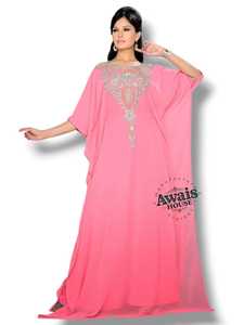 Caftán Abaya Largo de Chifón con Cuentas, Elegante y Modesto, para Boda Islámica, Color Sólido, Recto, Hasta el Suelo, Ecológico, Lavable, con Cuello en V - Product Image 3