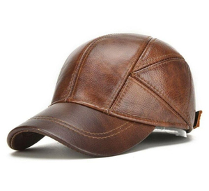 Gorra de Béisbol de Cuero Negra Ajustable de 6 Paneles con Correa Trasera, Gorra Deportiva Casual para Protección Solar, Unisex para Adultos - Product Image 1