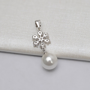 S925 Silver <b>Pearl</b> Jewelry DIY Accessories Semi Finished Fine <b>Pendants</b> <b>Charms</b> Empty Tray Personalized Head Snowflake <b>Pendant</b> for - Product Image 4