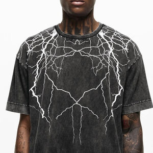 T-shirts en coton délavé à l'acide pour hommes, séchage rapide, personnalisables, coupe oversize, style vintage, couleur et taille sur mesure - Product Image 3