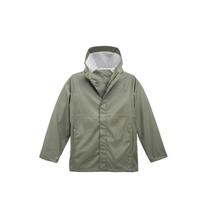 Veste imperméable à capuche pour homme, vêtements décontractés pour l'extérieur, coque en polyester, fermeture éclair, style automne, vert - Product Image 1