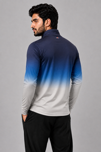 T-shirt pour homme à demi-zip avec sublimation, services de fabrication OEM, ODM et de marque privée, respirant, coupe classique - Product Image 2