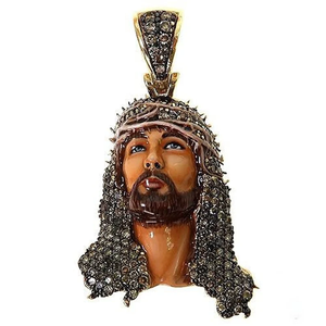 Jesus Face Zinc Alloy Vintage Brilliant Cut Diamond IGI Certified Silver/Gold Plated Men's Unisex Religious Gift Fashion Jewelry - Product Image 2