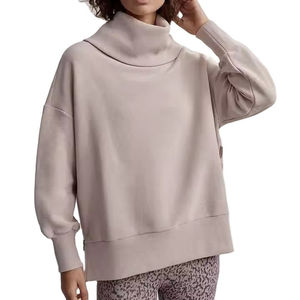 Oversized High Neck Sweatshirt Casual Relaxed Fit Fleece Pullover Women Streetwear <b>Winter</b> <b>Top</b> - Product Image 1