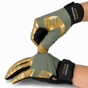 NOVERA INDUSTRIES High Quality Genuine Leather Baseball Softball Batting Gloves <b>Hook</b> Loop Closure Breathable Customized Color - Product Image 2