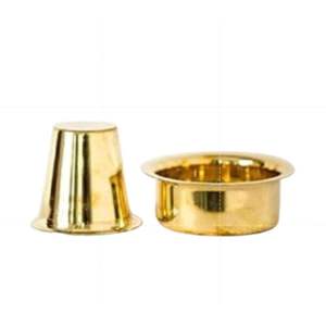 Brass <b>Coffee</b> Dabara Set with Lids Classic Design Metal Drinkware Large Capacity Eco-Friendly Outdoor & Home Use - Product Image 5