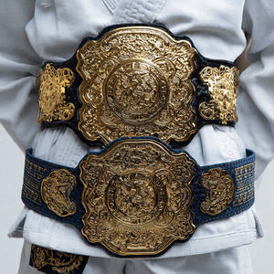Cinturones de Campeonato de Boxeo y Artes Marciales al por Mayor, Cinturones de Cuero Dorados para Kickboxing, Karate y Judo - Product Image 1