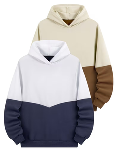 Color Block Hooded Fleece Breathable Sweatshirt for Children Casual Winter Wear Knitted Regular Sleeve Style Unlined - Product Image 1