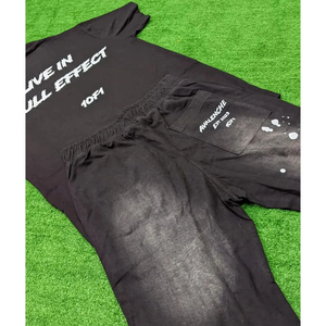 ชุดเซ็ตเสื้อยืดแขนสั้นผ้าฝ้ายและกางเกงขาสั้นลำลองสไตล์สตรีทแวร์สำหรับฤดูร้อนปี 2025 ชุดลำลองผู้ชายแบบ 2 ชิ้น - Product Image 3