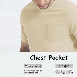 Camisetas Personalizadas con Cuello Redondo, de Algodón y Poliéster, con Bolsillo en el Pecho, Manga Corta, 200g, Ropa Casual de Verano, Antiarrugas, de Secado Rápido - Product Image 4